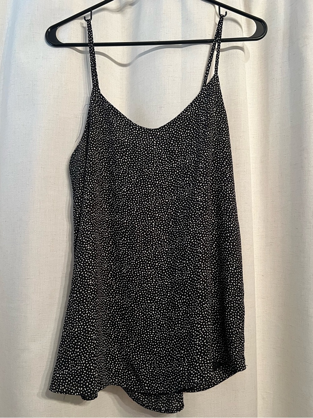 Black & White Dot Spaghetti Strap Cami Top